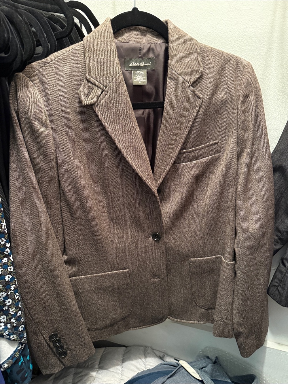 Eddie Bauer Women's Taupe-Brown Wool Blend Blazer